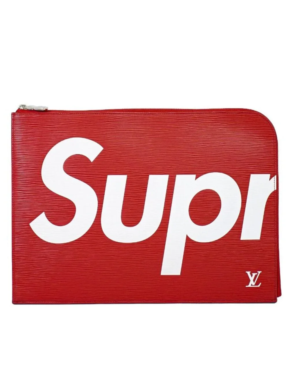 Louis Vuitton LV Supreme Pochette Jour GM Epi Leather Clutch Red White